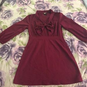 Chiffon mini dress with neck tie